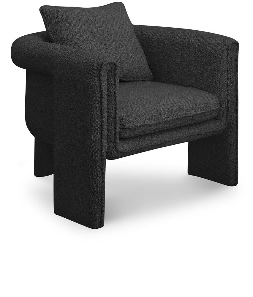 Meridian Furniture - Stylus Black Boucle Fabric Accent Chair - 425Black veiw 1