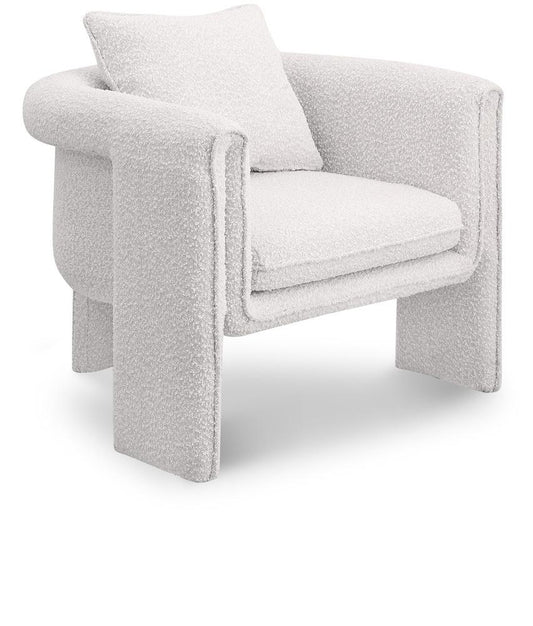 Meridian Furniture - Stylus Cream Boucle Fabric Accent Chair - 425Cream veiw 1
