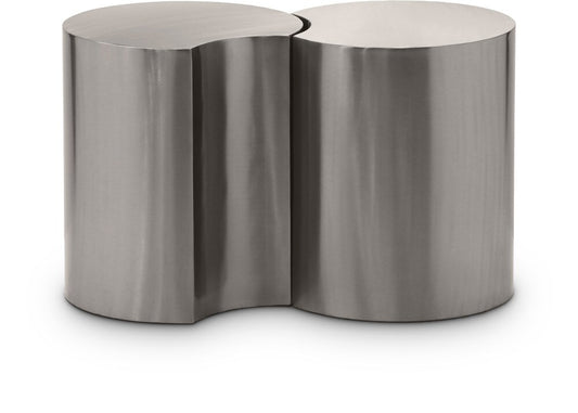 Meridian Furniture - Dimple Silver End Table - 2Pc - 99081Silver-2D veiw 1