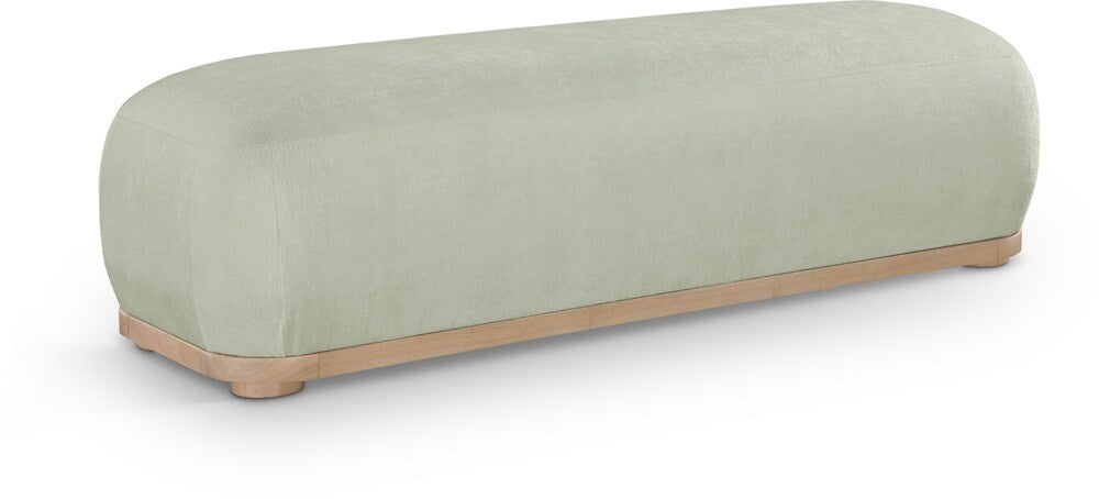 Meridian Furniture - Calum Mint Chenille Fabric Bench - 22087Mint veiw 1