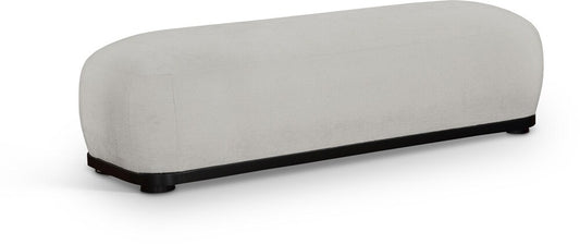 Meridian Furniture - Calum Grey Chenille Fabric Bench - 22088Grey veiw 1