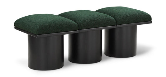 Meridian Furniture - Pavilion Green Boucle Fabric Bench - 3Pc - 466Green-3B veiw 1