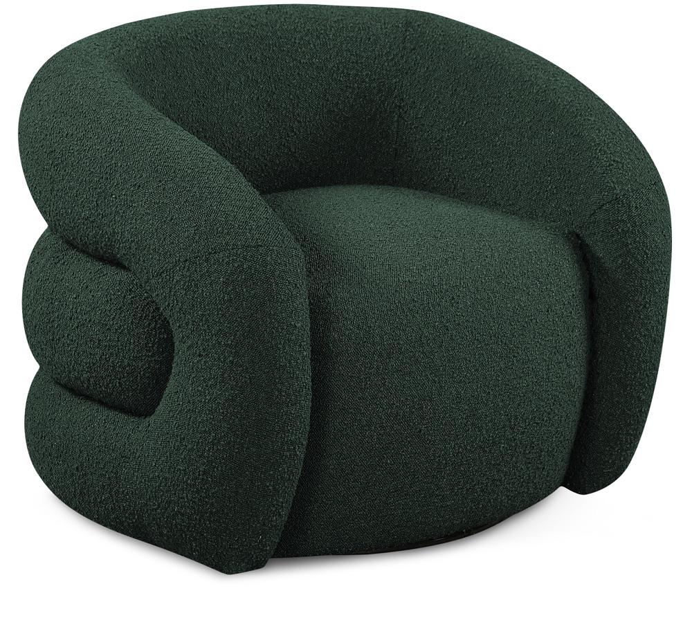 Meridian Furniture - Roxbury Green Boucle Fabric Swivel Accent Chair - 473Green veiw 1