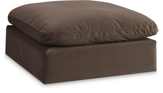 Meridian Furniture - Comfy Brown Velvet Modular Ottoman - 189Brown-Ott veiw 1