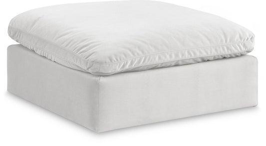 Meridian Furniture - Comfy Cream Velvet Modular Ottoman - 189Cream-Ott veiw 1