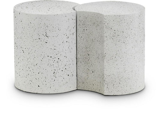 Meridian Furniture - Dimple White End Table - 2Pc - 99084White-2D veiw 1
