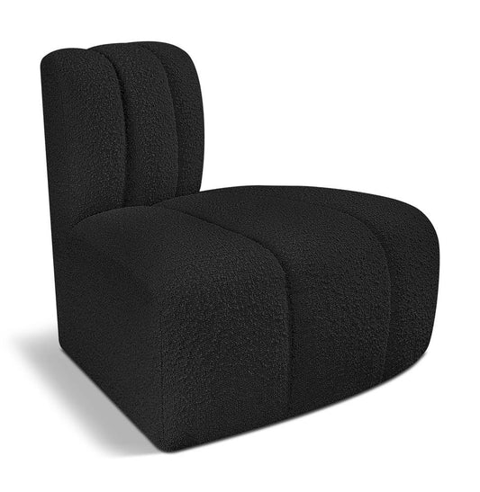 Meridian Furniture - Arc Black Boucle Fabric Reverse Corner - 102Black-RC veiw 1