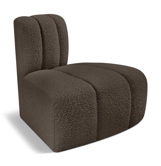 Meridian Furniture - Arc Brown Boucle Fabric Reverse Corner - 102Brown-RC veiw 1