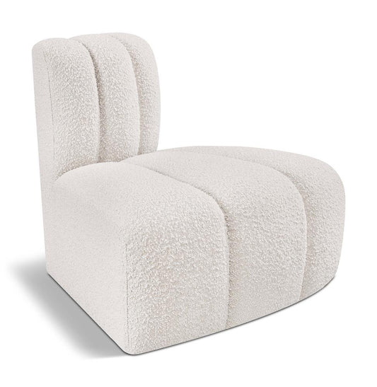 Meridian Furniture - Arc Cream Boucle Fabric Reverse Corner - 102Cream-RC veiw 1