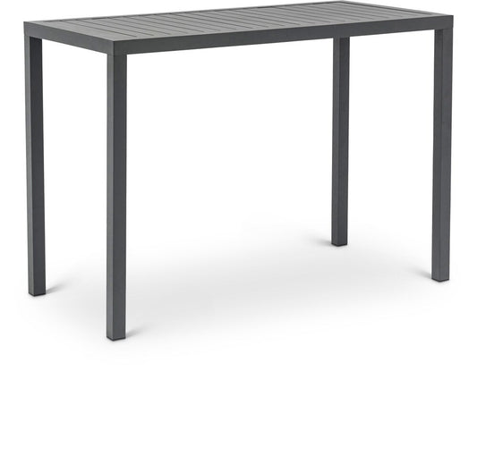 Meridian Furniture - Maldives Outdoor Patio Rectangle Bar Table - 344Grey-T veiw 1