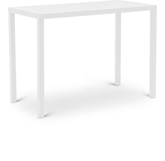 Meridian Furniture - Maldives Outdoor Patio Rectangle Bar Table - 344White-T veiw 1