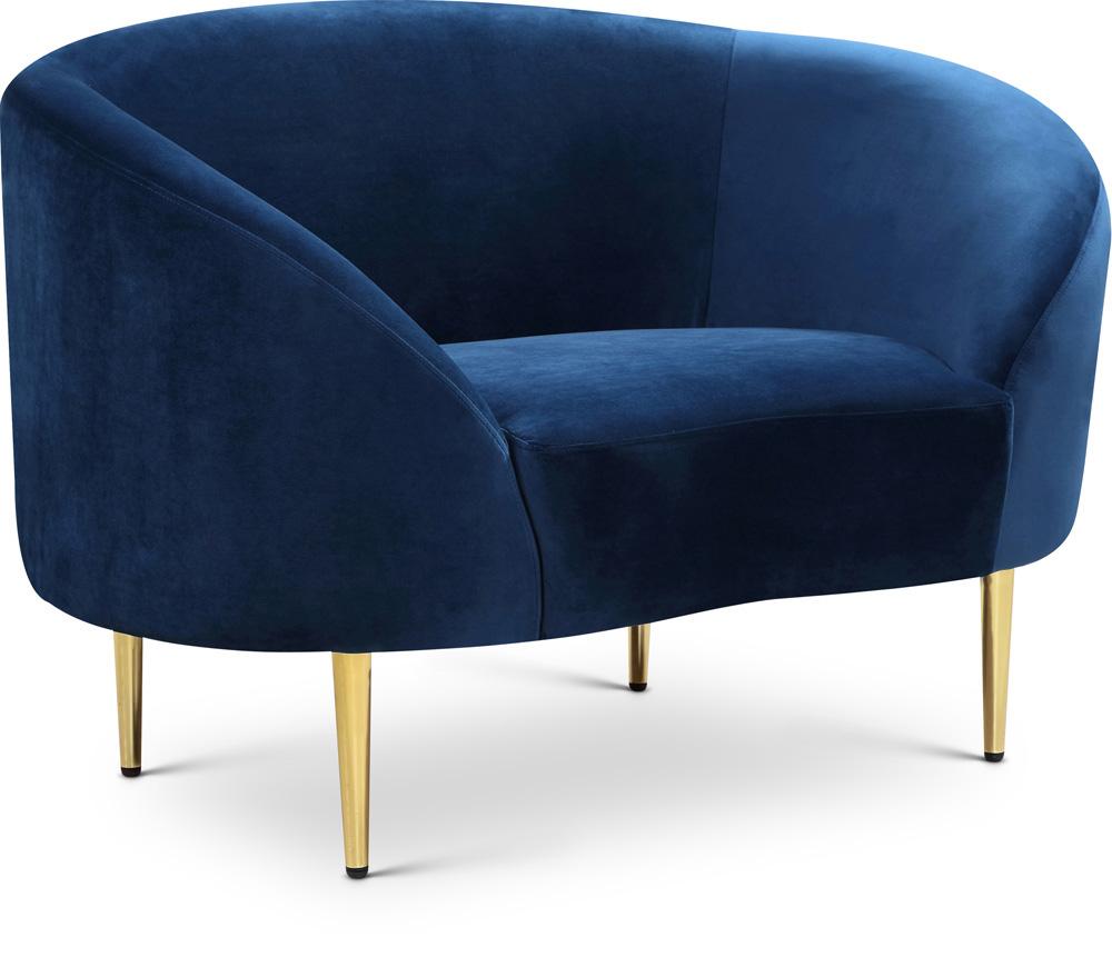 Meridian Furniture - Ritz Navy Velvet Chair - 659Navy-C veiw 1