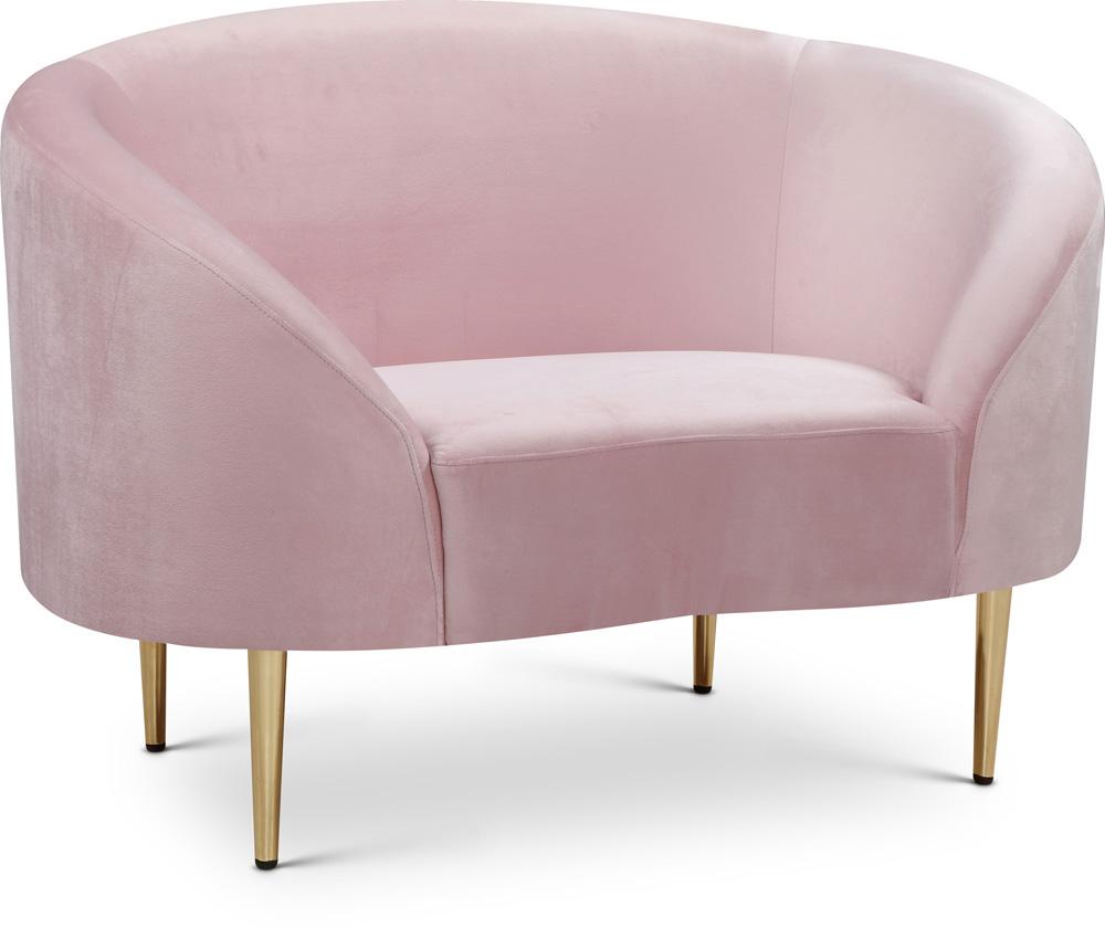 Meridian Furniture - Ritz Pink Velvet Chair - 659Pink-C veiw 1