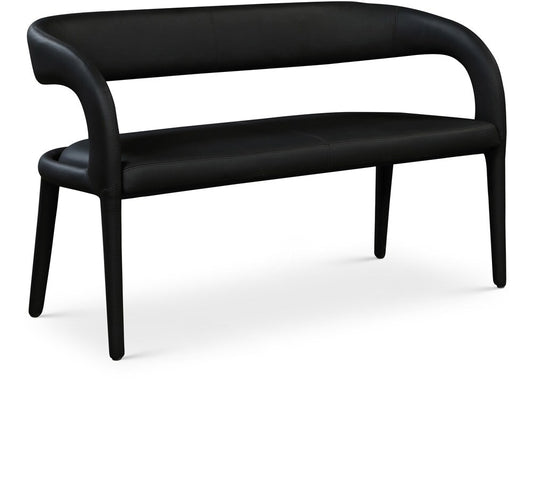 Meridian Furniture - Sylvester Black Vegan Leather Bench - 988Black veiw 1
