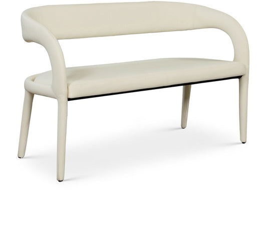 Meridian Furniture - Sylvester Cream Vegan Leather Bench - 988Cream veiw 1
