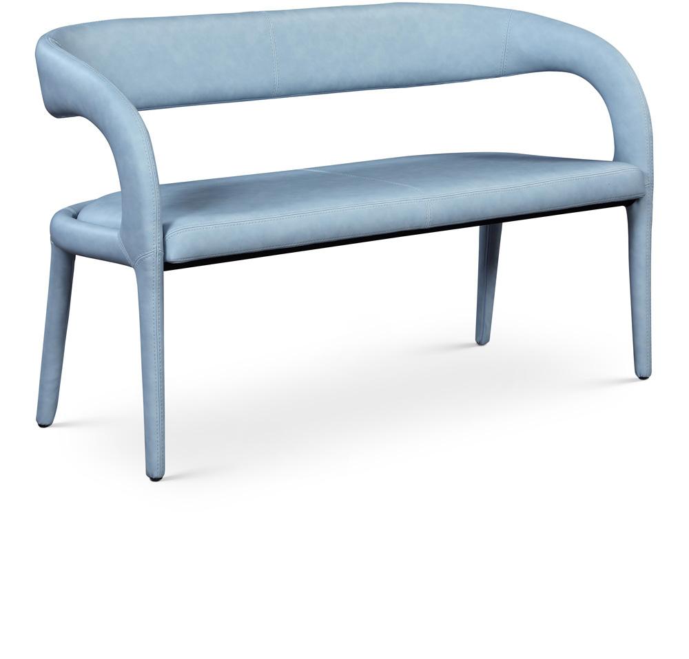 Meridian Furniture - Sylvester Light Blue Vegan Leather Bench - 988LtBlu veiw 1