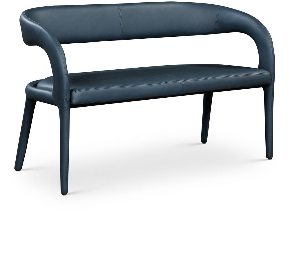 Meridian Furniture - Sylvester Navy Vegan Leather Bench - 988Navy veiw 1