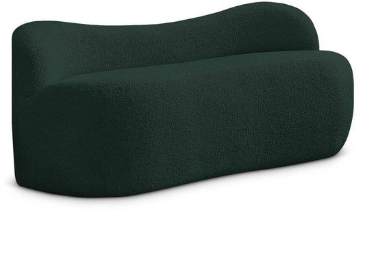 Meridian Furniture - Flair Green Boucle Fabric Bench - 119Green veiw 1