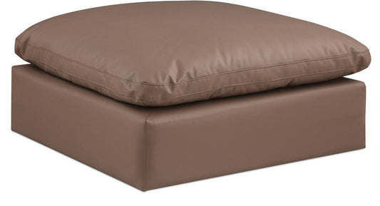 Meridian Furniture - Comfy Brown Vegan Leather Modular Ottoman - 188Brown-Ott veiw 1