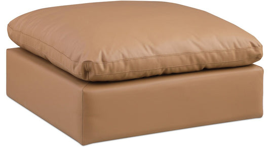 Meridian Furniture - Comfy Cognac Vegan Leather Modular Ottoman - 188Cognac-Ott veiw 1