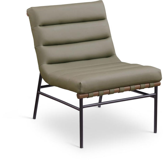 Meridian Furniture - Burke Olive Vegan Leather Accent Chair - 416Olive veiw 1
