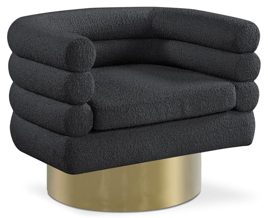 Meridian Furniture - Tessa Black Boucle Fabric Accent Chair - 544Black veiw 1