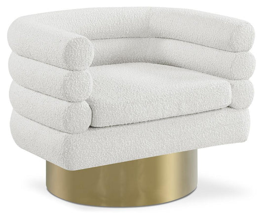 Meridian Furniture - Tessa Cream Boucle Fabric Accent Chair - 544Cream veiw 1