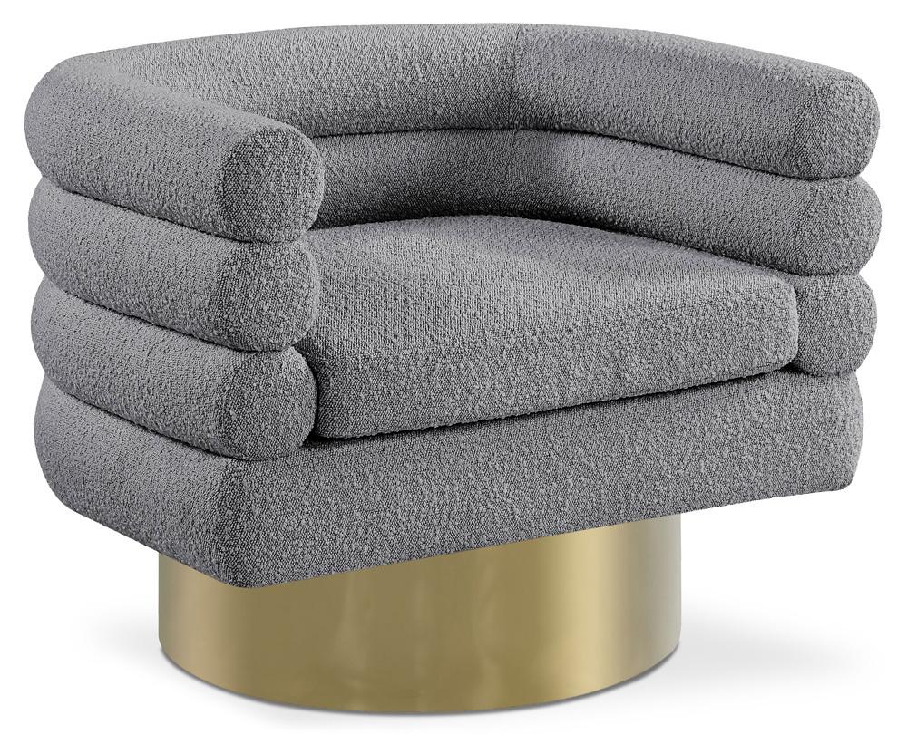 Meridian Furniture - Tessa Grey Boucle Fabric Accent Chair - 544Grey veiw 1