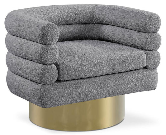 Meridian Furniture - Tessa Grey Boucle Fabric Accent Chair - 544Grey veiw 1