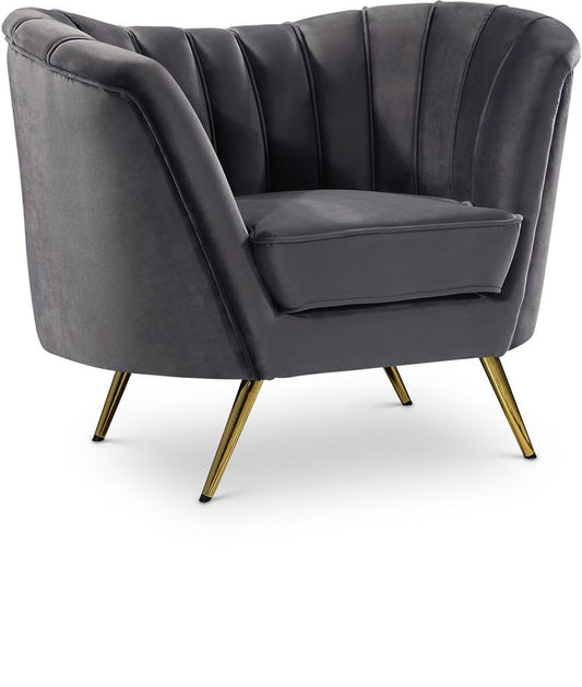 Meridian Furniture - Margo Grey Velvet Chair - 622Grey-C veiw 1