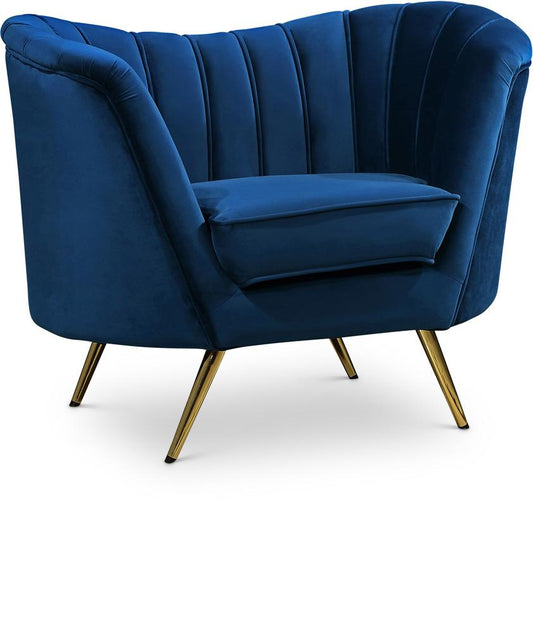 Meridian Furniture - Margo Navy Velvet Chair - 622Navy-C veiw 1