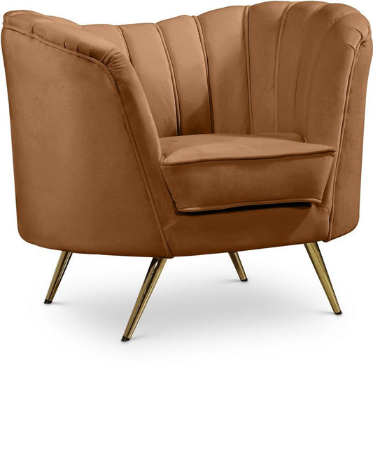 Meridian Furniture - Margo Saddle Velvet Chair - 622Saddle-C veiw 1