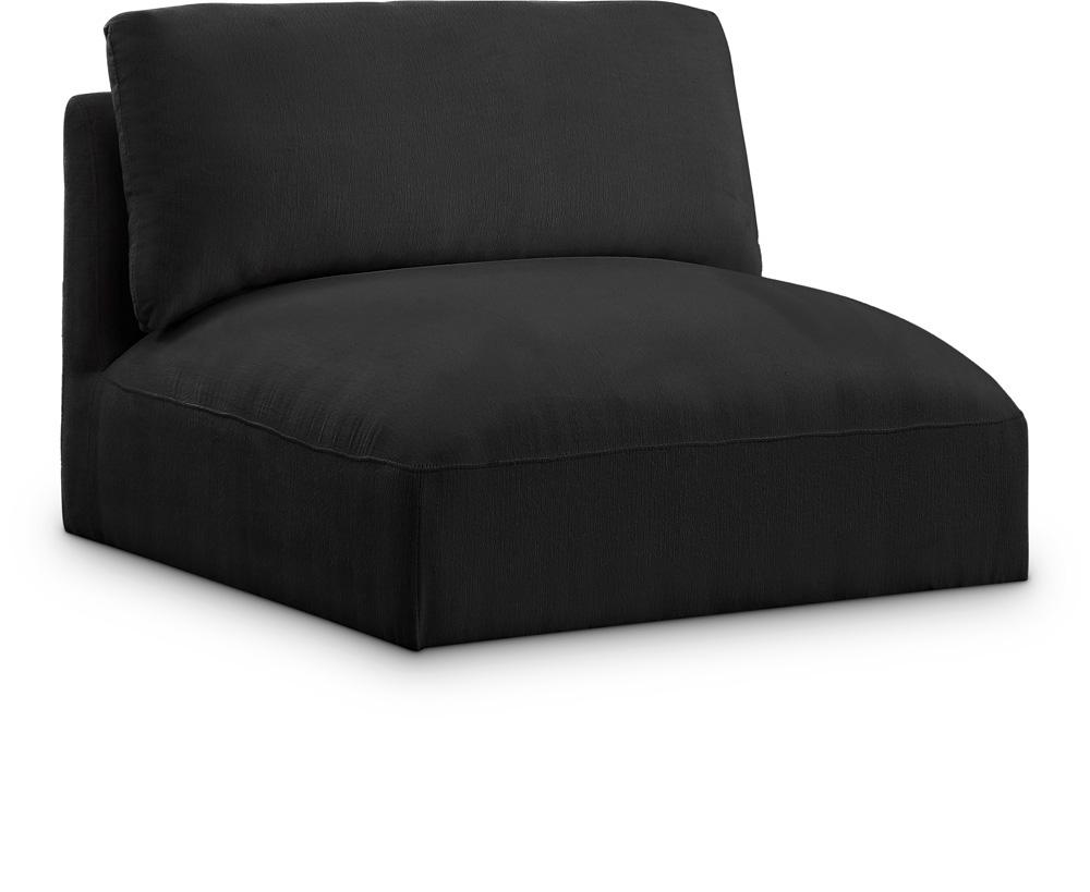 Meridian Furniture - Ease Black Polyester Fabric Armless - 696Black-Armless veiw 1
