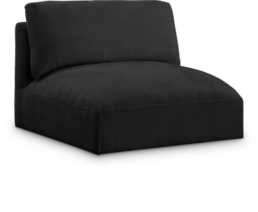 Meridian Furniture - Ease Black Polyester Fabric Armless - 696Black-Armless veiw 1