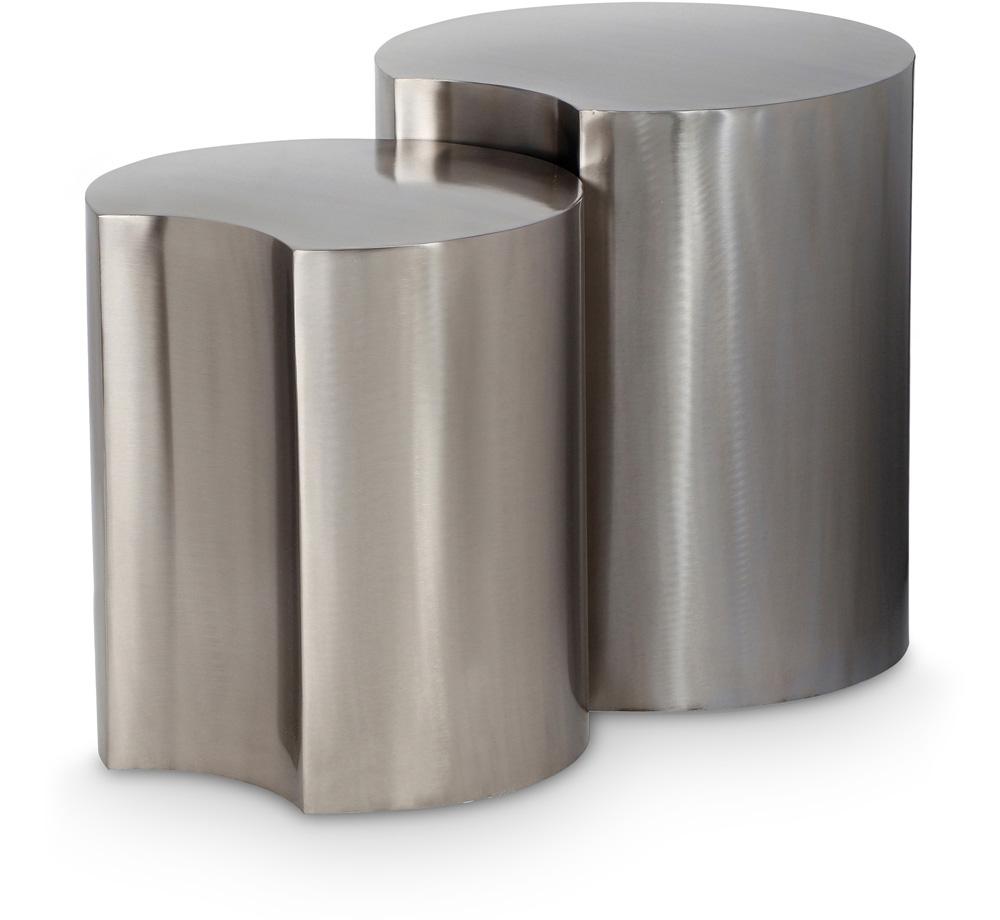 Meridian Furniture - Dimple Silver End Table - 2Pc - 99081Silver-2B veiw 1