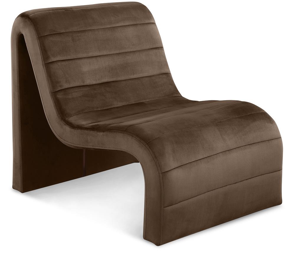Meridian Furniture - Ivy Brown Velvet Accent Chair - 403Brown veiw 1