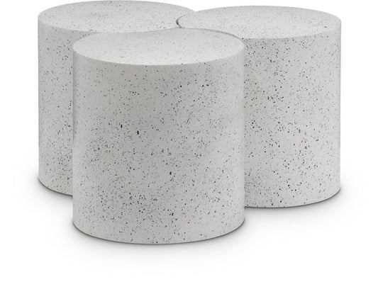 Meridian Furniture - Dimple White Coffee Table - 3Pc - 99084White-3E veiw 1