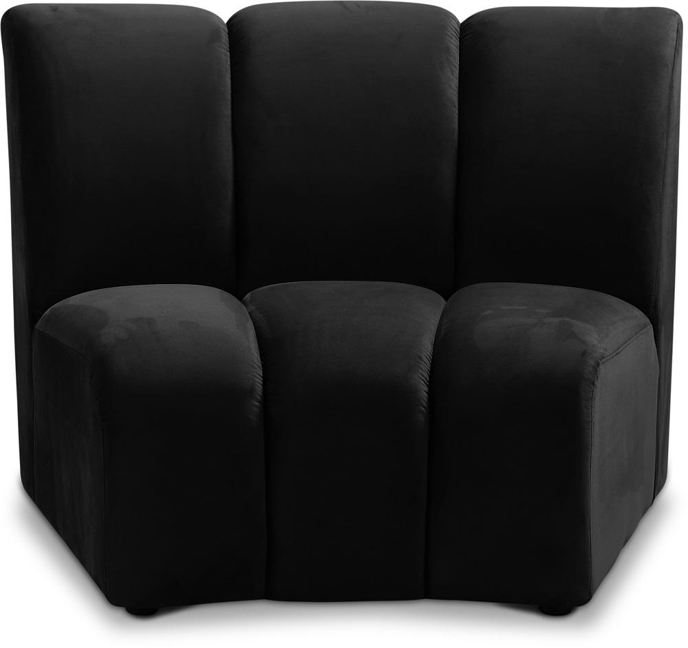 Meridian Furniture - Infinity Black Velvet Modular Chair - 638Black-C veiw 1