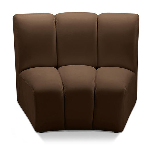 Meridian Furniture - Infinity Brown Velvet Modular Chair - 638Brown-C veiw 1