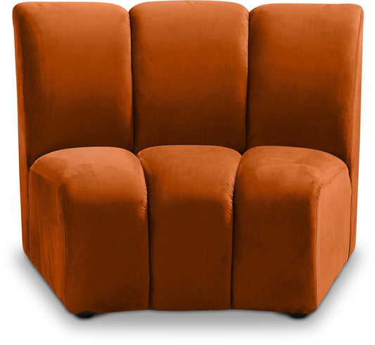 Meridian Furniture - Infinity Cognac Velvet Modular Chair - 638Cognac-C veiw 1