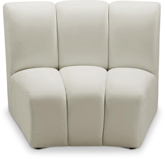 Meridian Furniture - Infinity Cream Velvet Modular Chair - 638Cream-C veiw 1