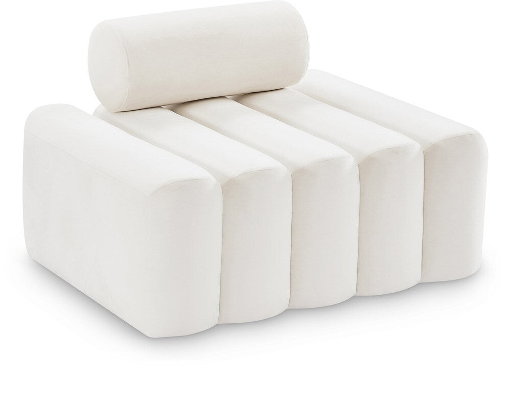 Meridian Furniture - Melody Cream Velvet Chair - 647Cream-C veiw 1