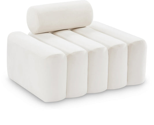 Meridian Furniture - Melody Cream Velvet Chair - 647Cream-C veiw 1