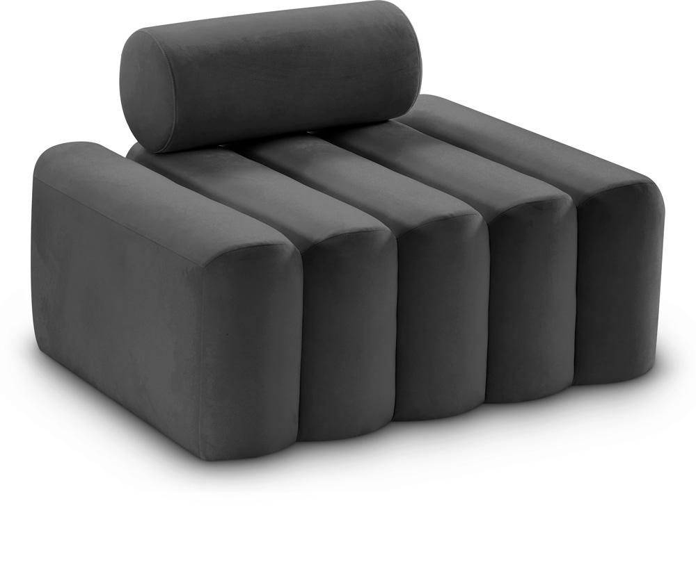 Meridian Furniture - Melody Grey Velvet Chair - 647Grey-C veiw 1