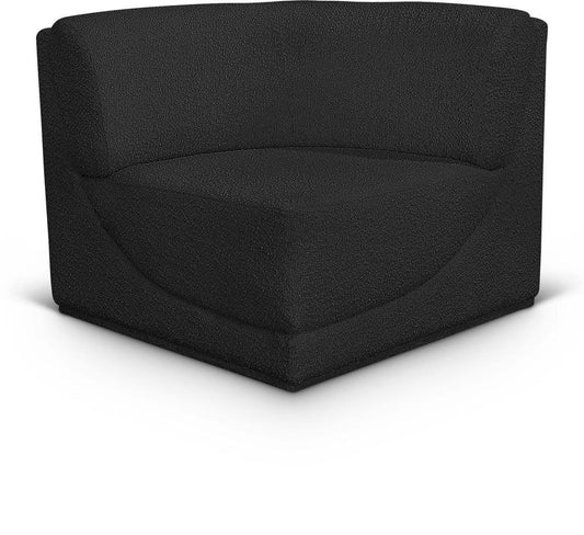 Meridian Furniture - Ollie Black Boucle Fabric Corner - 118Black-Corner veiw 1