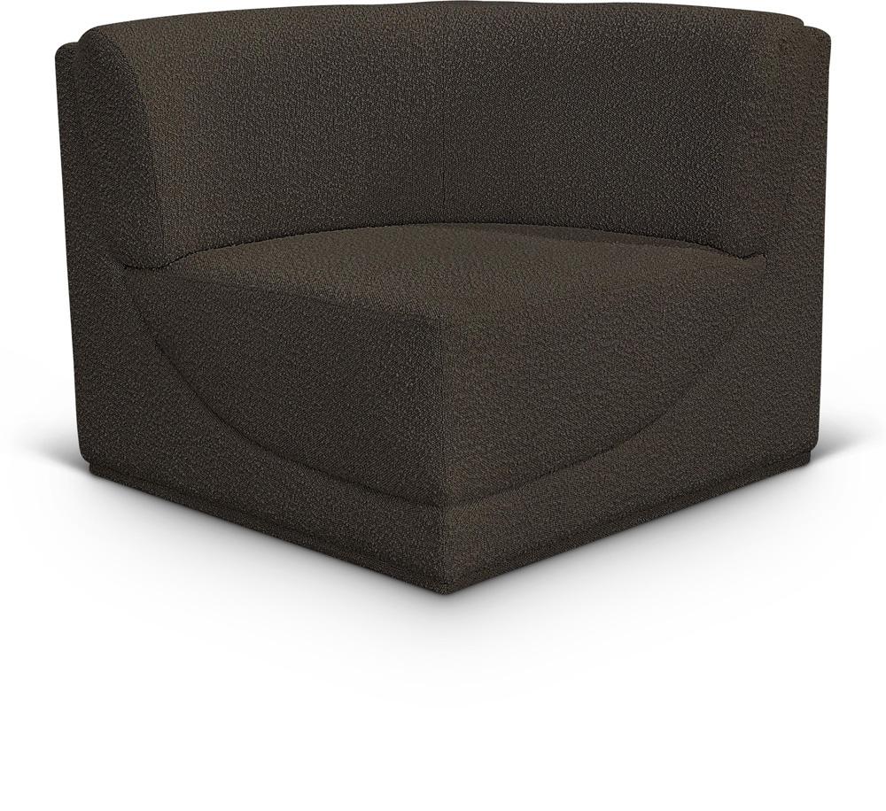 Meridian Furniture - Ollie Brown Boucle Fabric Corner - 118Brown-Corner veiw 1