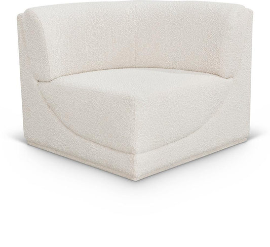 Meridian Furniture - Ollie Cream Boucle Fabric Corner - 118Cream-Corner veiw 1