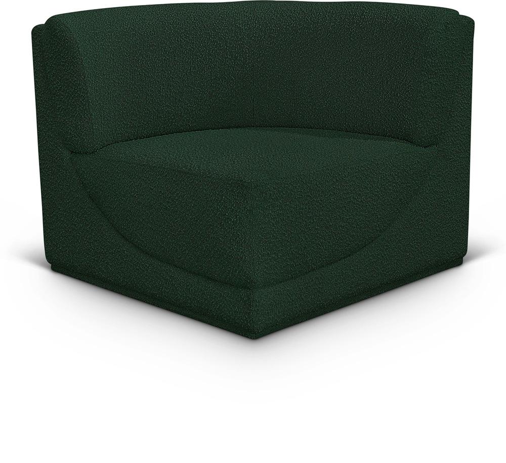 Meridian Furniture - Ollie Green Boucle Fabric Corner - 118Green-Corner veiw 1