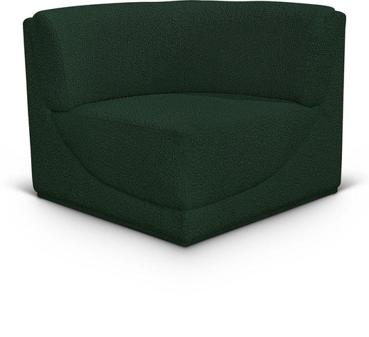 Meridian Furniture - Ollie Green Boucle Fabric Corner - 118Green-Corner veiw 1