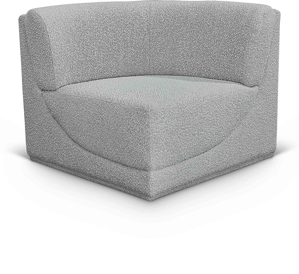 Meridian Furniture - Ollie Grey Boucle Fabric Corner - 118Grey-Corner veiw 1